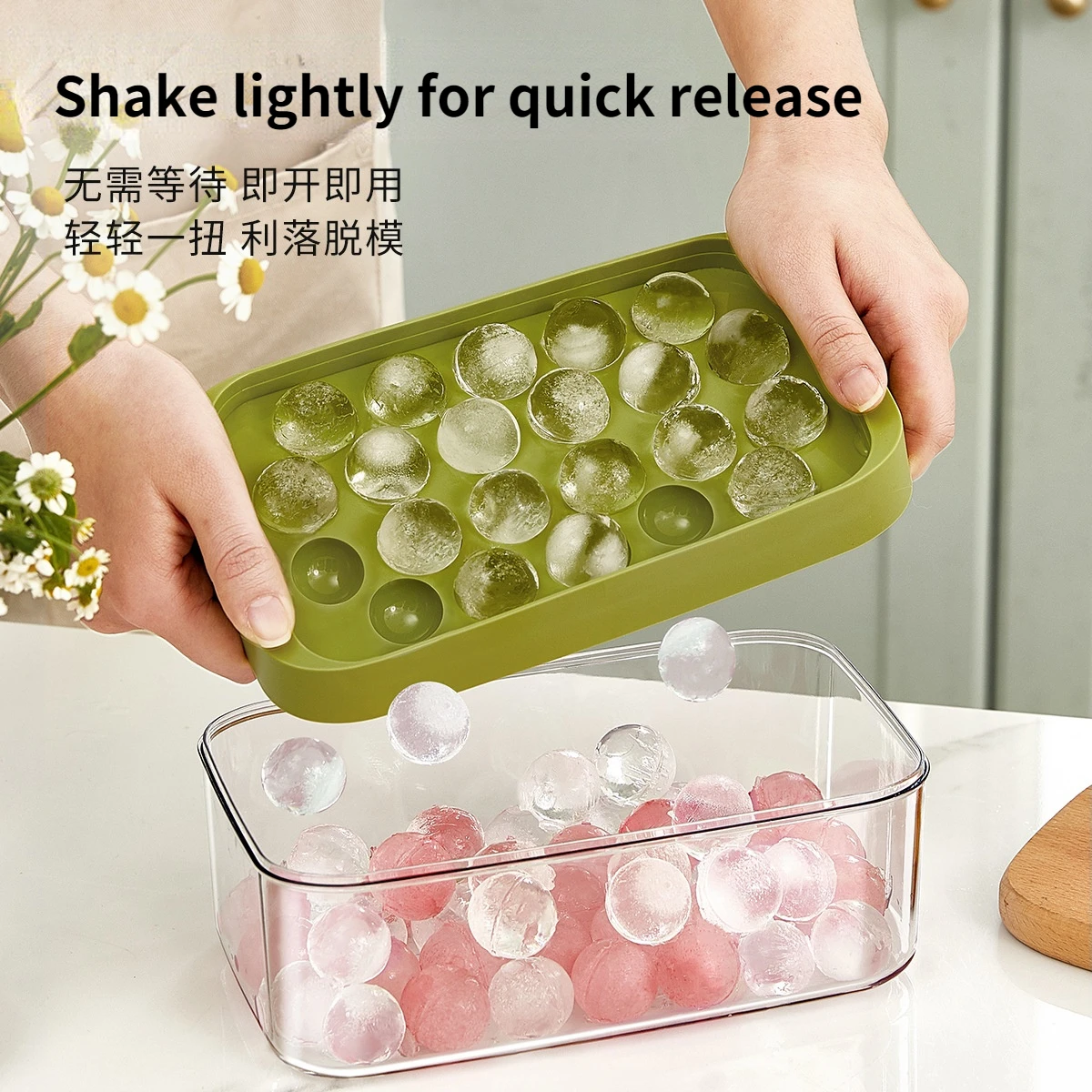 

Ice Cube Trays Silicon Bottom Ice Cube Storage Container Box Ice Mold with Lid Makers Bar Tool Accessory Cool Drinks Kitchen