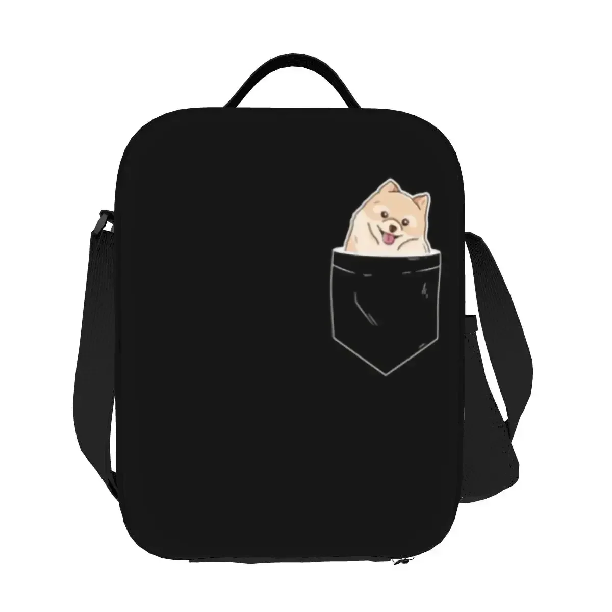 Изолированная сумка для обеда с померанским шпицом карликом и шпицами женщин