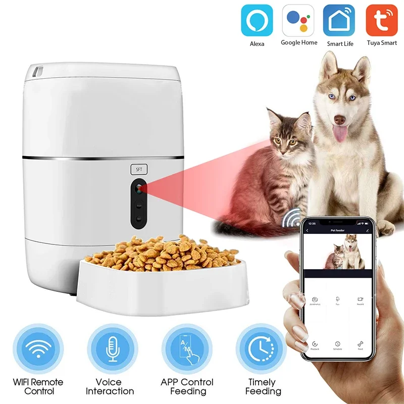 Умная автоматическая кормушка для домашних животных 5 В беспроводная камера