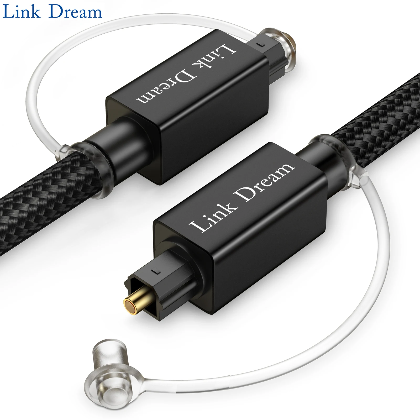 Link Dream Optical Audio Cable 1M3M Fiber Toslink Optical Cable Nylon Braided Optical Cable for Sound Bar,TV,Xbox,PS4