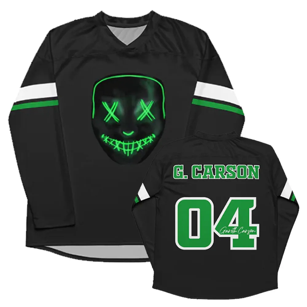 Фото Футболка с графическим принтом LEGACY OF GODS X HEATHENS HOCKEY JERSEYS, дизайн Рины Кент, свободная мужская футболка с длинными рукавами, унисекс, уличная одежда №2