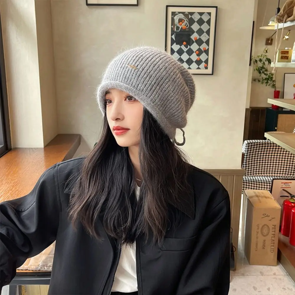 Уличная зимняя теплая шапка для защиты ушей Защитная мягкая трикотажная женская