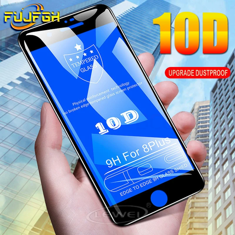 

10D Full Glue Tempered Glass On The for iPhone 13 11 Pro Xs Max 12 Mini XR 7 8 Plus 6 6s Glass Screen Protector Protective Film