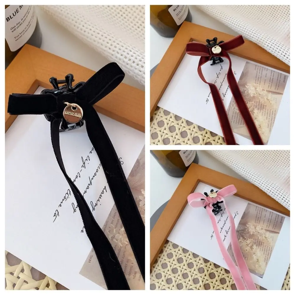 Зажим для волос с бантом и лентой темпераментная Бархатная ткань зажим Y2k