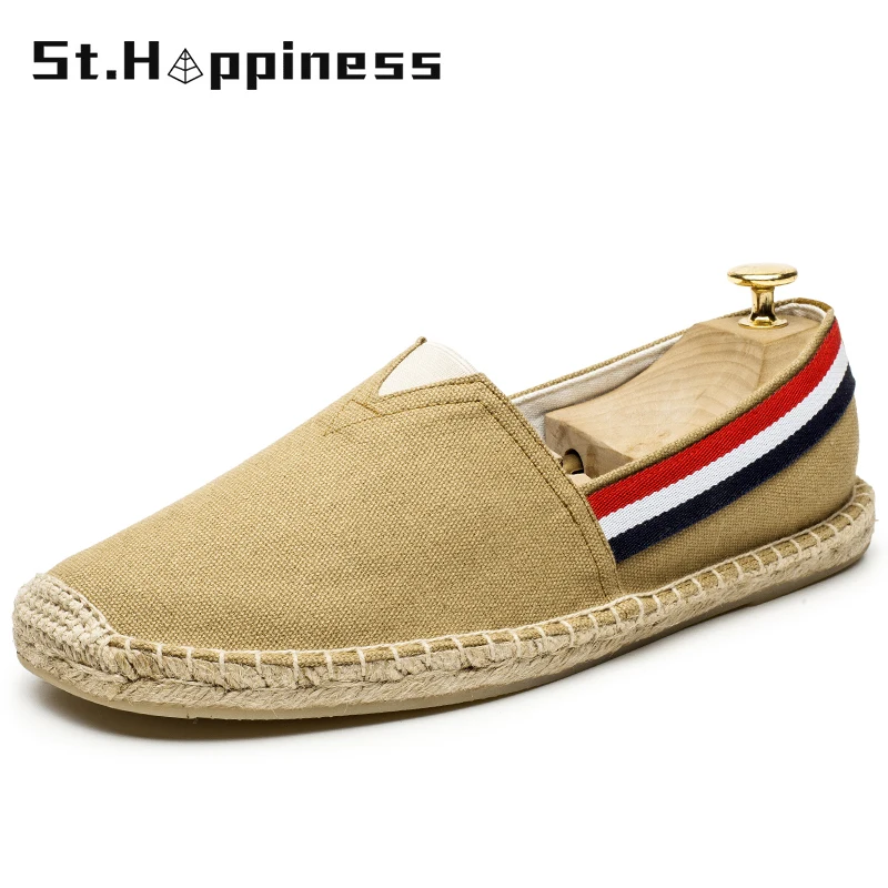 

Новинка 2021 года; Летние льняные мужские повседневные эспадрильи ручной работы; Тканевая обувь в рыбацком стиле; Модная Повседневная пляжна...