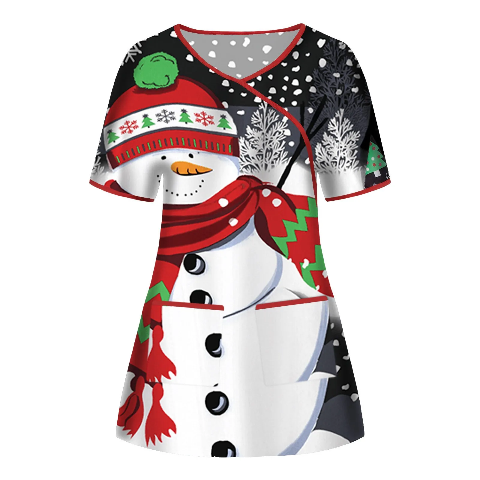 

Working Sleeve Christmas Thanksgiving Blouse V-neck Tops Short Women Women's Blouse Womens Holiday Turtleneck Long Sleeve