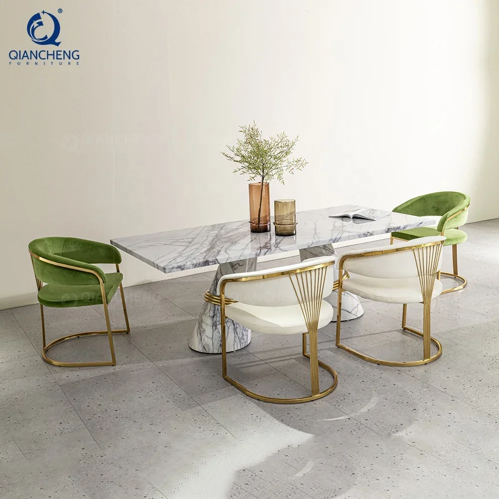 Оптовая продажа обеденный стол из мрамора в европейском стиле для ресторана 12