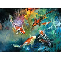 5d diamond painting the fish in the water full drill by number kits diy diamond set arts craft decorations