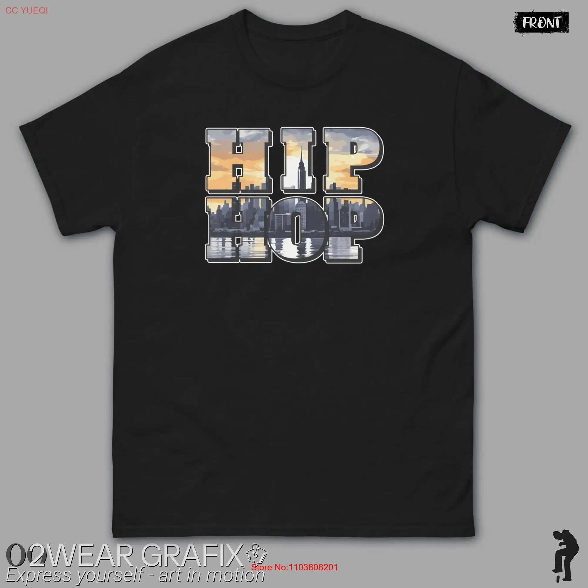 Футболка Skyline в стиле граффити City Rhythms хип-хоп с длинными или короткими рукавами