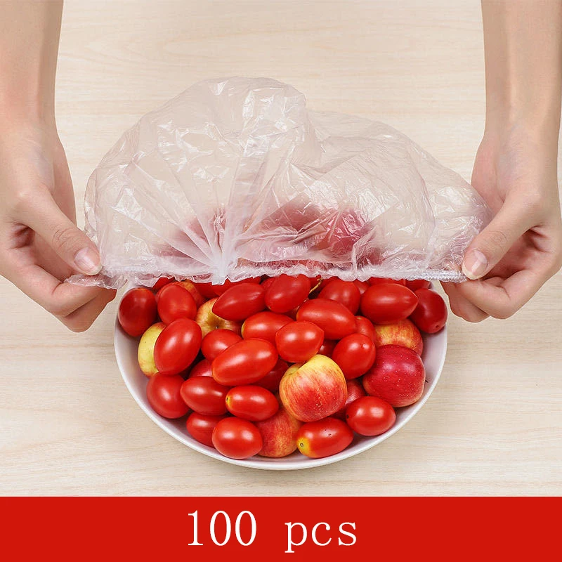 

Одноразовая пленка для сохранения свежести продуктов, 100 шт., пленка для сохранения свежести продуктов, пылезащитный чехол для оставшегося риса, овощей