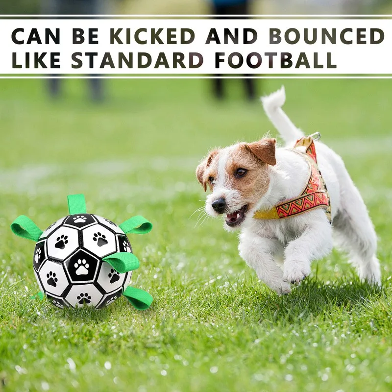 

Interactive Pet Dog Toys Football Shape Toy Cute Paw Print Soccer Ball Outdoor Training Soccer Pet Bite Chew Balls Pet Supplies