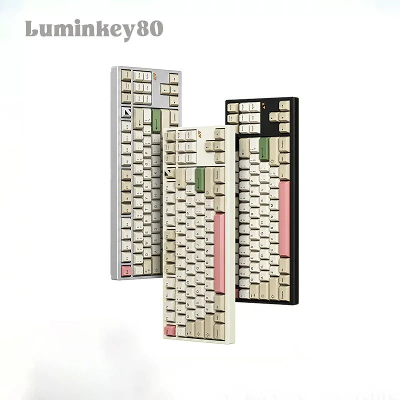

Механическая игровая клавиатура Luminkey80, клавиатура с прокладкой, 3 режима горячей замены, беспроводная клавиатура PBT с RGB подсветкой, игровая клавиатура на заказ