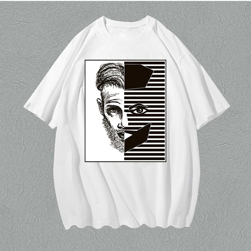 

Cartoon Hipster New Supply For Men Drop Sleeves Tshirt Luck Walking Stylish High Quality Couple Top Tees