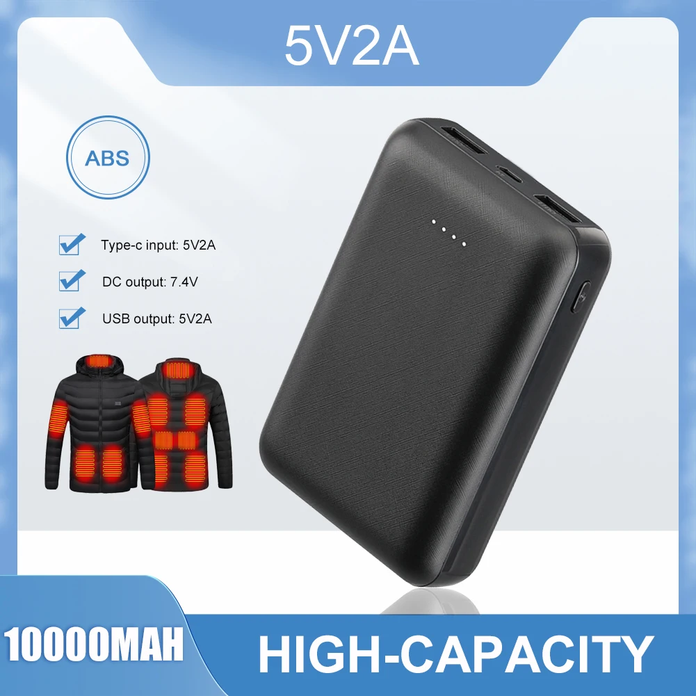 10000mAh Large Capacity 5V2A Fast Charging Mobile Power Supply USB Interface Power Bank For Mobile Phones Heated Glove Vest CSV
