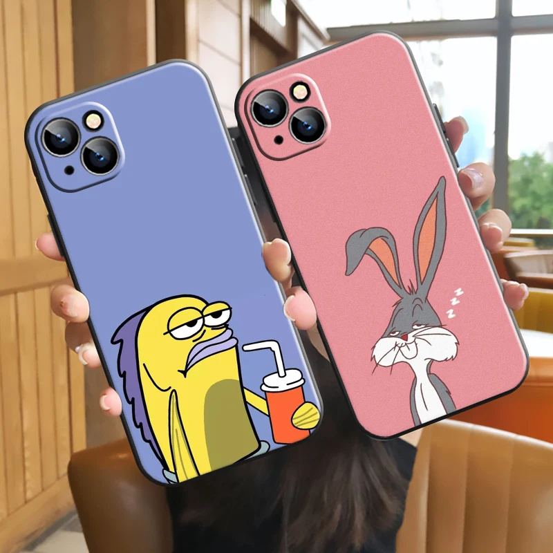 

DISNEY SpongeBob SquarePants Phone Case For Apple iPhone 13 12 11 Pro 12 13 Mini X XR XS Max SE 6 6s 7 8 Plus Soft Coque Funda