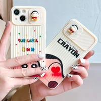 bandai anime crayon shin chan 3d doll phone case for iphone12 12pro 12promax 11 13 pro 11promax x xs max xr cover phone holder