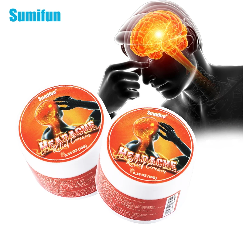 2 шт. Sumifun лечение мигрени мазь для снятия болевых ощущений головная боль крем головокружение мозеби шум в ушах черепно-мозговой нерв релаксационная штукатурка 10 г