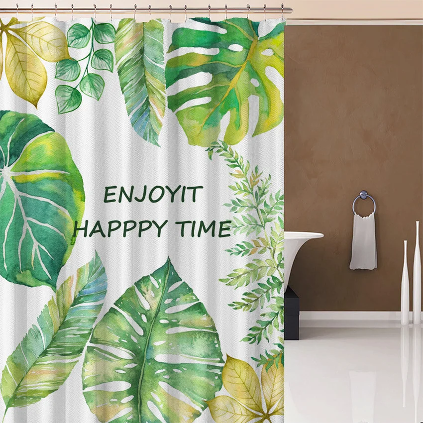 Водонепроницаемая душевая занавеска из полиэстера с цифровой печатью