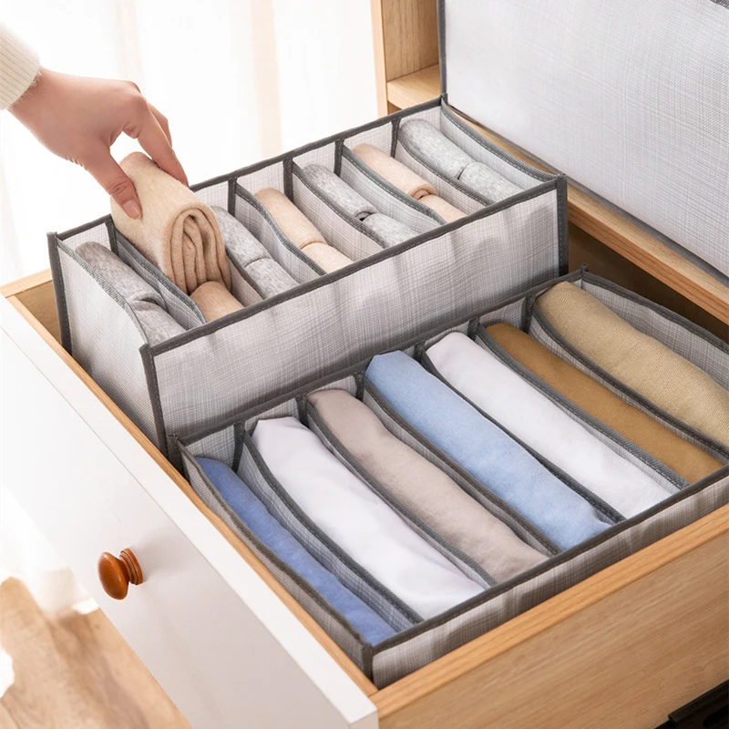 

Foldable Jeans T-Shirts Storage Boxes 7/9Grids Underwear Socks Trousers Pants Clothes Case Home Closet Wardrobe Drawer Organizer