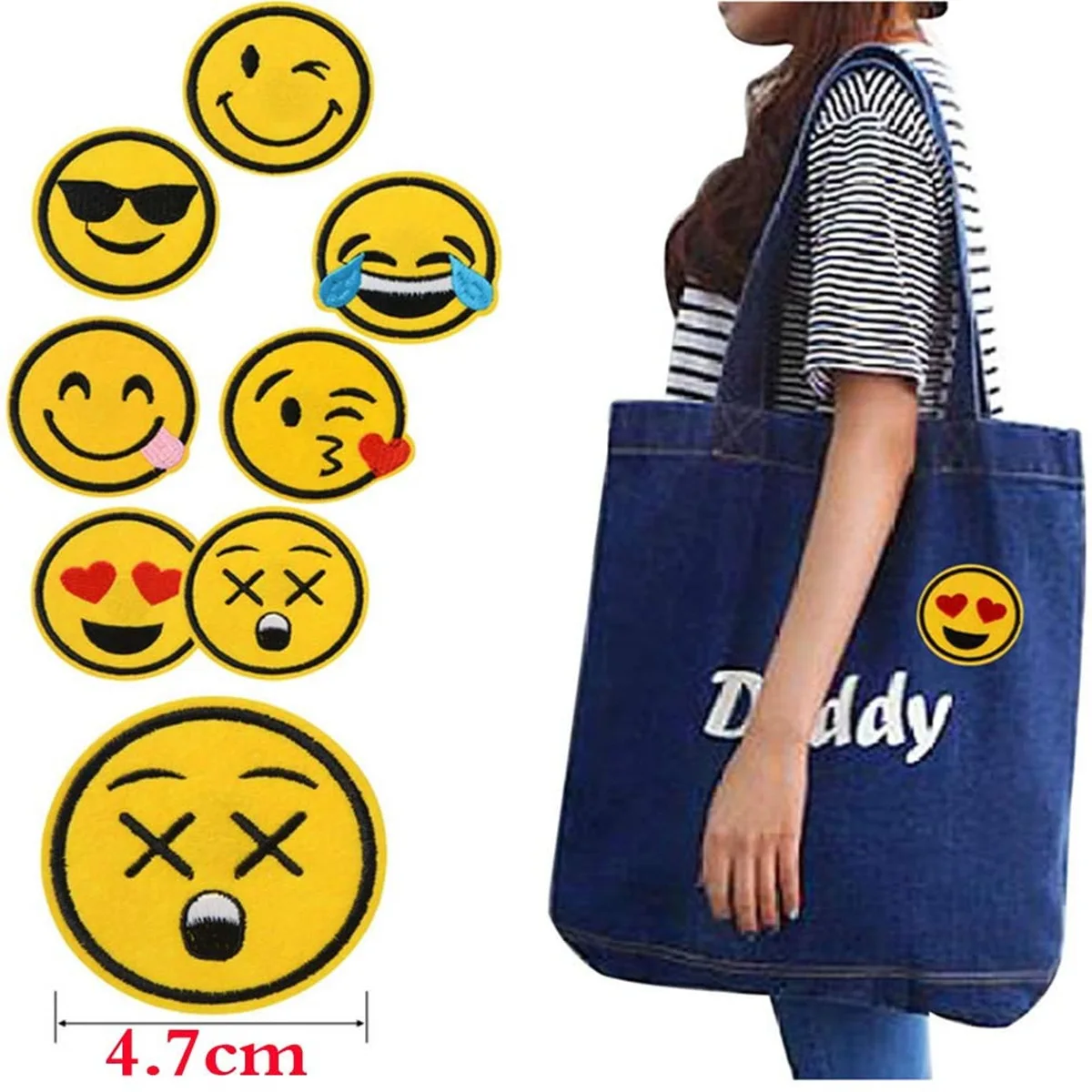 52pcs Hot Sale Smiley Face Computer Embroidery Iron On Patches For  Clothing Backpack Bags Hats Jeans T-shirt Accessories Patch