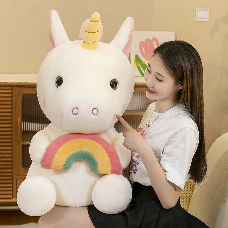 

1pc 25-55cm Kawaii Unicorn Holding Rainbow Plush Toy Soft Stuffed Unicorn Doll Animal Horse Toy Nice Gifts for Kids Girls