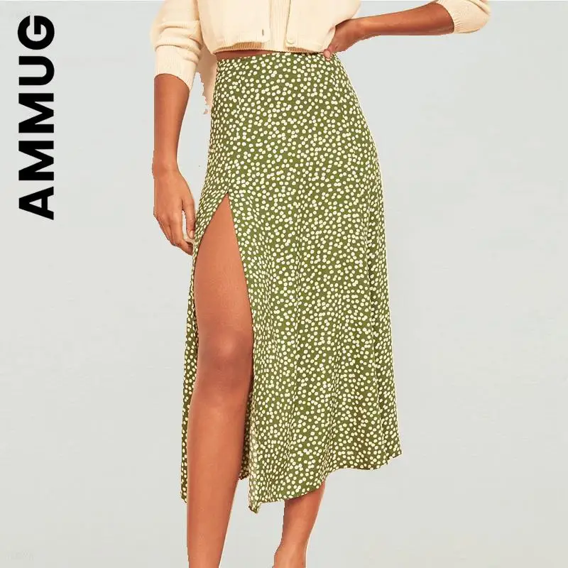 

Ammug Split Women Skirt Fashion Slim Fit Skirt Cute Midi Skirt Stylish High Waist For Women Chic Harajuku Streetwear Female