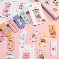 4pcs cartoon magnetic bookmark creative stationery magnet book clip paper office student supplies cute magnetic book page clip