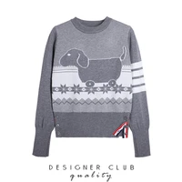 tb pullover sweater bottoming sweater autumn and winter new design puppy jacquard outer wear loose top women