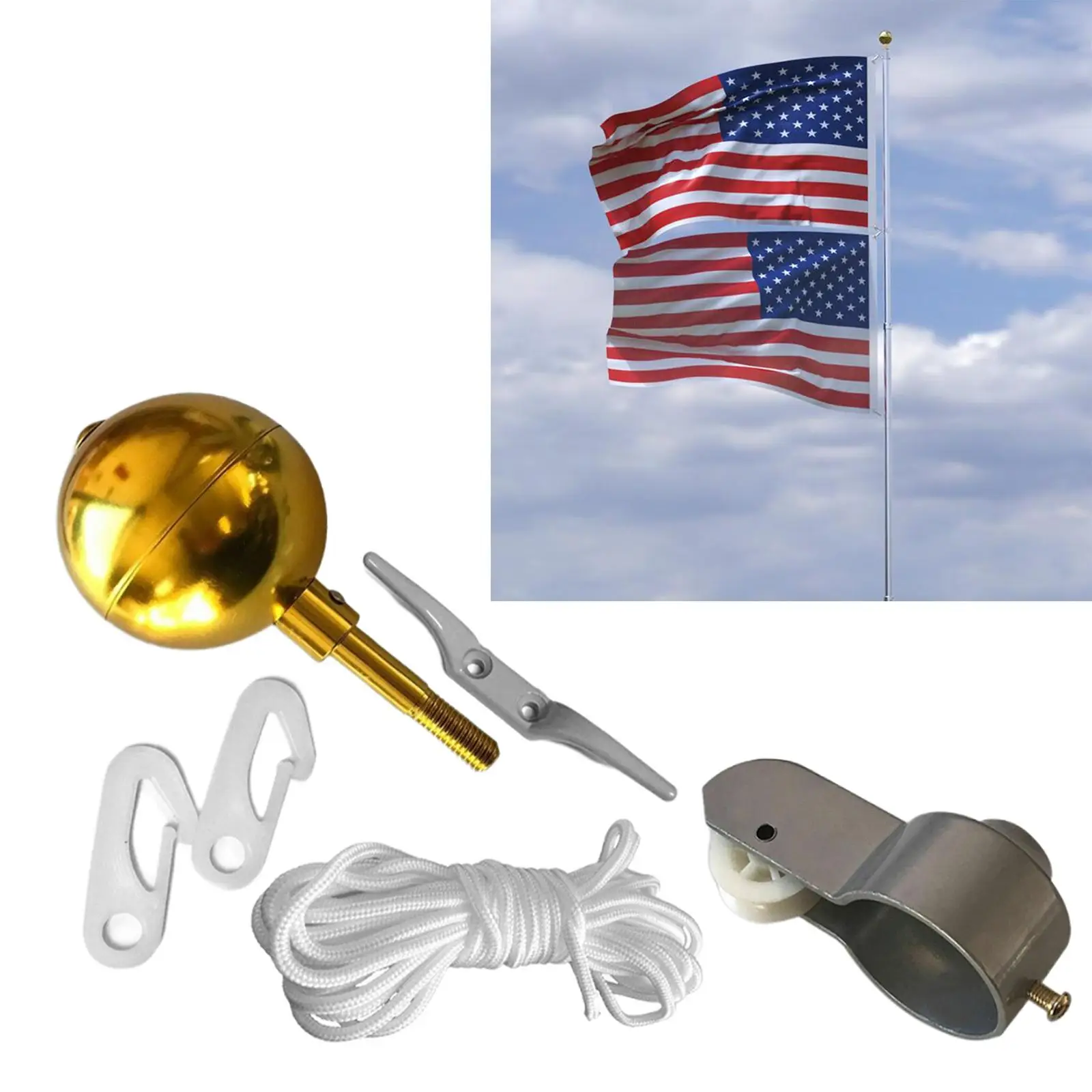 

Flag Pole Hardware Repair 3inch Flagpole Pulley Truck