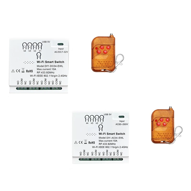 4CH Ewelink Wi-Fi умный переключатель + RF433 пульт дистанционного управления 2 4G Smartlife