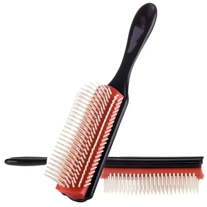 

9-Rows Detangling Hair Brush Hair Combs Denman Detangler Hairbrush Scalp Massager Straight Curly Wet Hair Comb