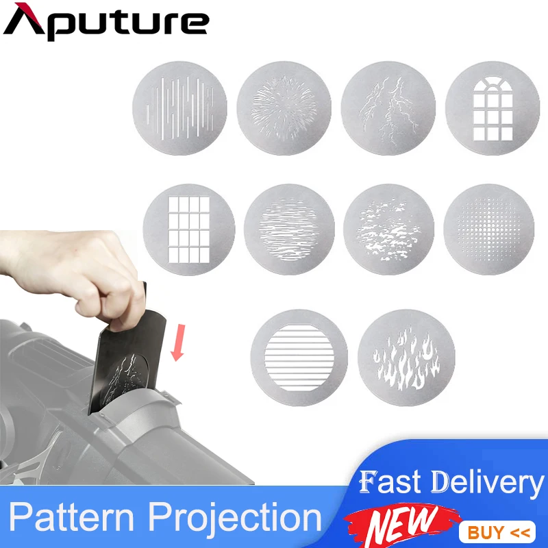 Aputure 10 Gobo Kit фотография заполнясветильник свет шаблон проекционная пленка для