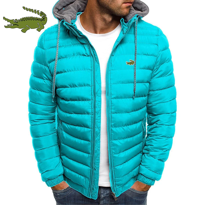 Cartelo Autumn Winter New Men's Waterproof Windproof Cotton Clothes Fashion Hooded Thickened Embroidery Warm Cotton Jacket