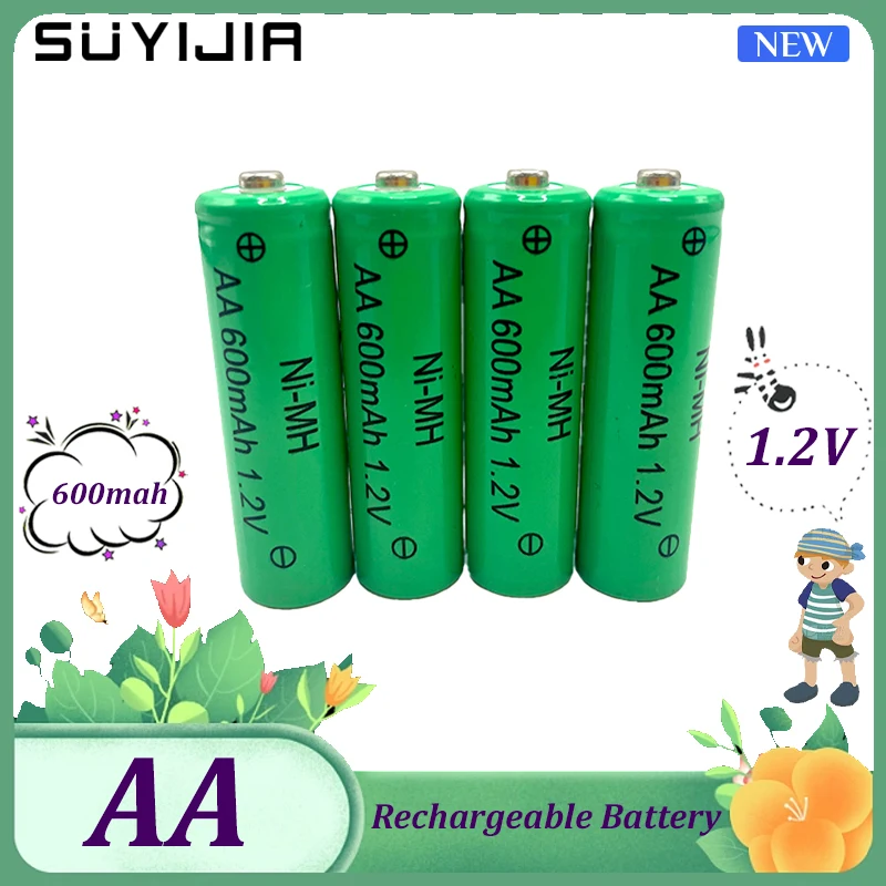 

New AA 1.2V 600mAh NI-MH Rechargeable Battery for Camera Microphone Flashlight Remote Control MP3/MP4 Player Electric Shaver