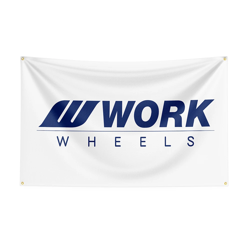 

90x50cm Work wheels Flag Polyester Printed Racing Car Banner For Decor Flag Decor,flag Decoration Banner Flag Banner