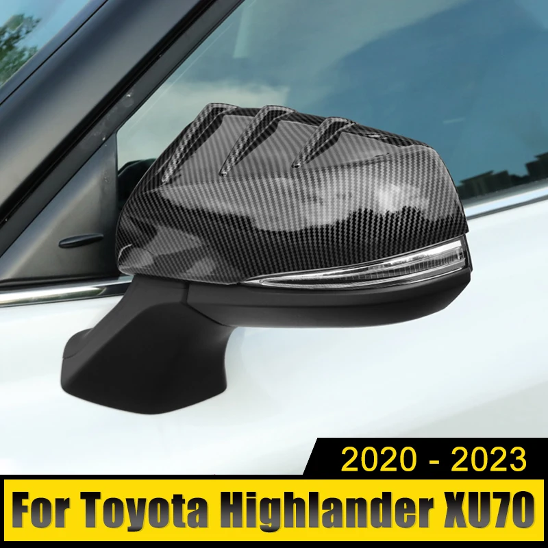 

For Toyota Highlander XU70 2020 2021 2022 2023 Hybrid ABS Car Rearview Mirror Cover Cap Shell Housing Door Side Wing Mirror Case