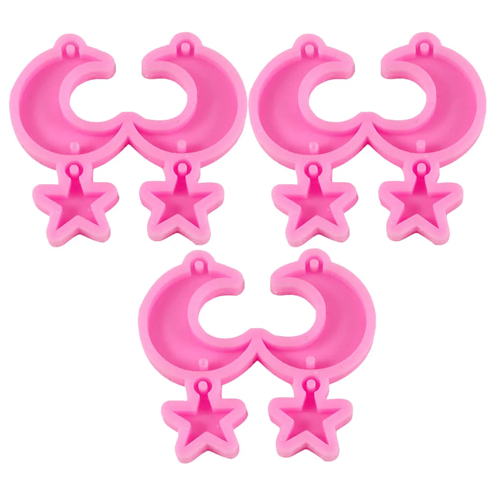 

6 шт. амулет DIY клей форма Луна ювелирные изделия брелок силиконовый силикагель уши подвески формы