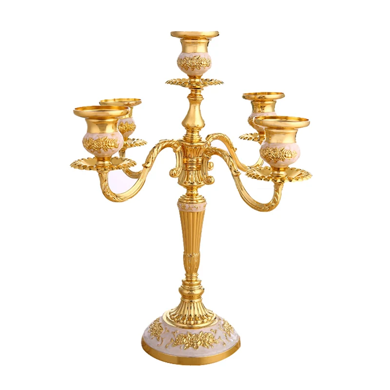 

Europen 3arm 5 arm gold/silver color metal candle holders candlestick wedding centerpieces for wedding decoration ZT020