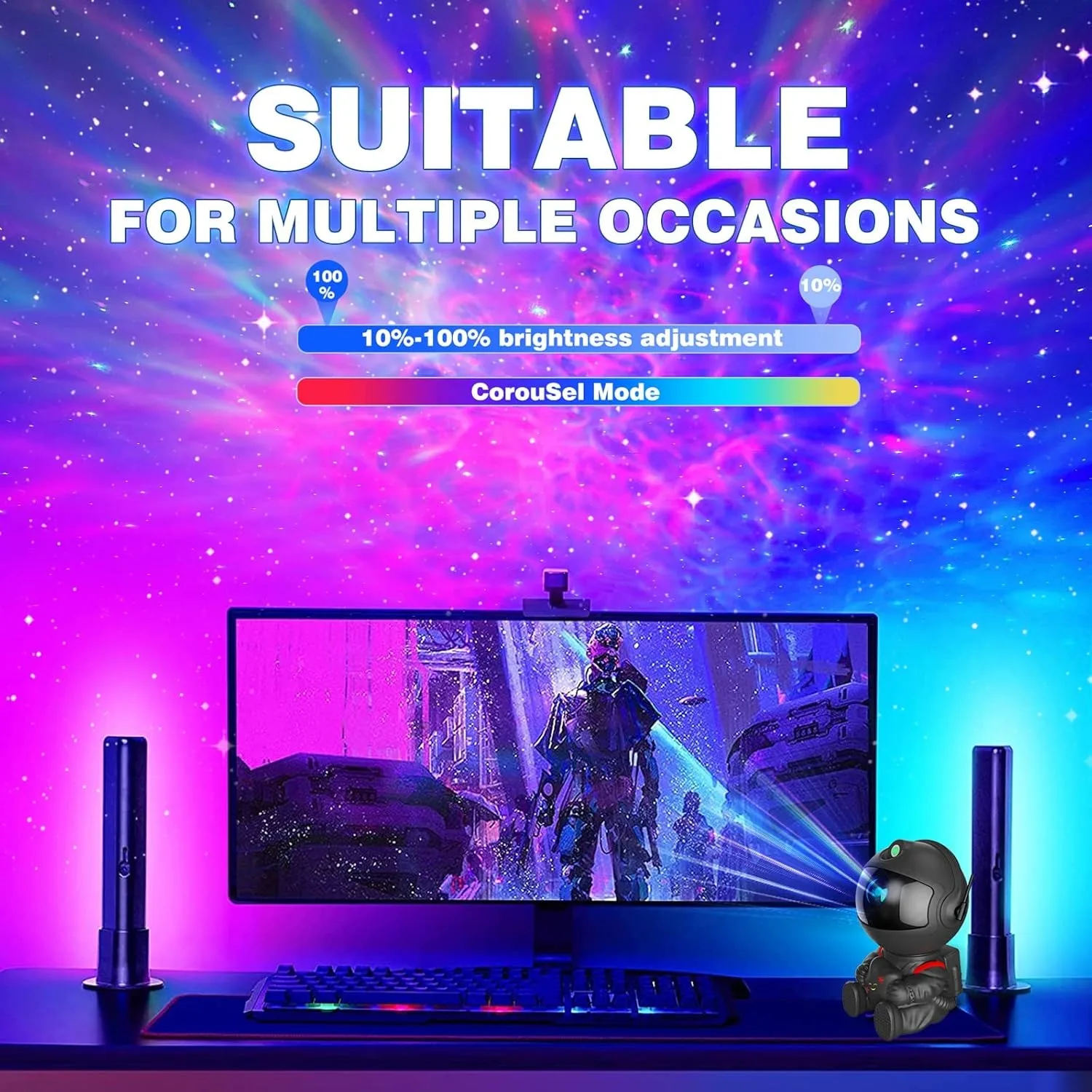 Галактический проектор астронавта ночник для детей с таймером и дистанционным