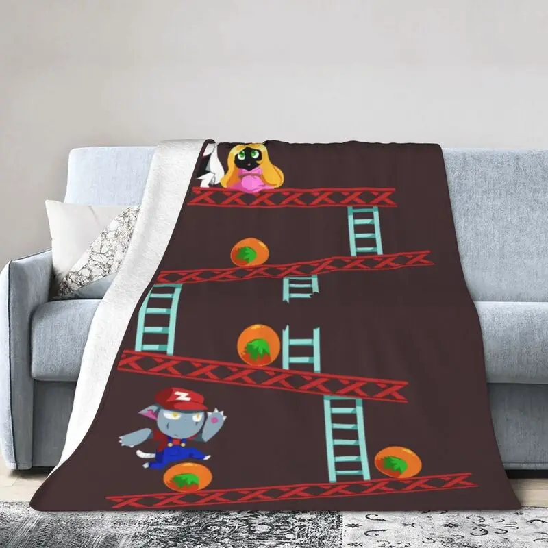 

Donkey Carrot Kong Blanket 3D Printed Soft Flannel Fleece Warm Adventure Game Throw Blankets for Office Bedding Couch Bedspreads