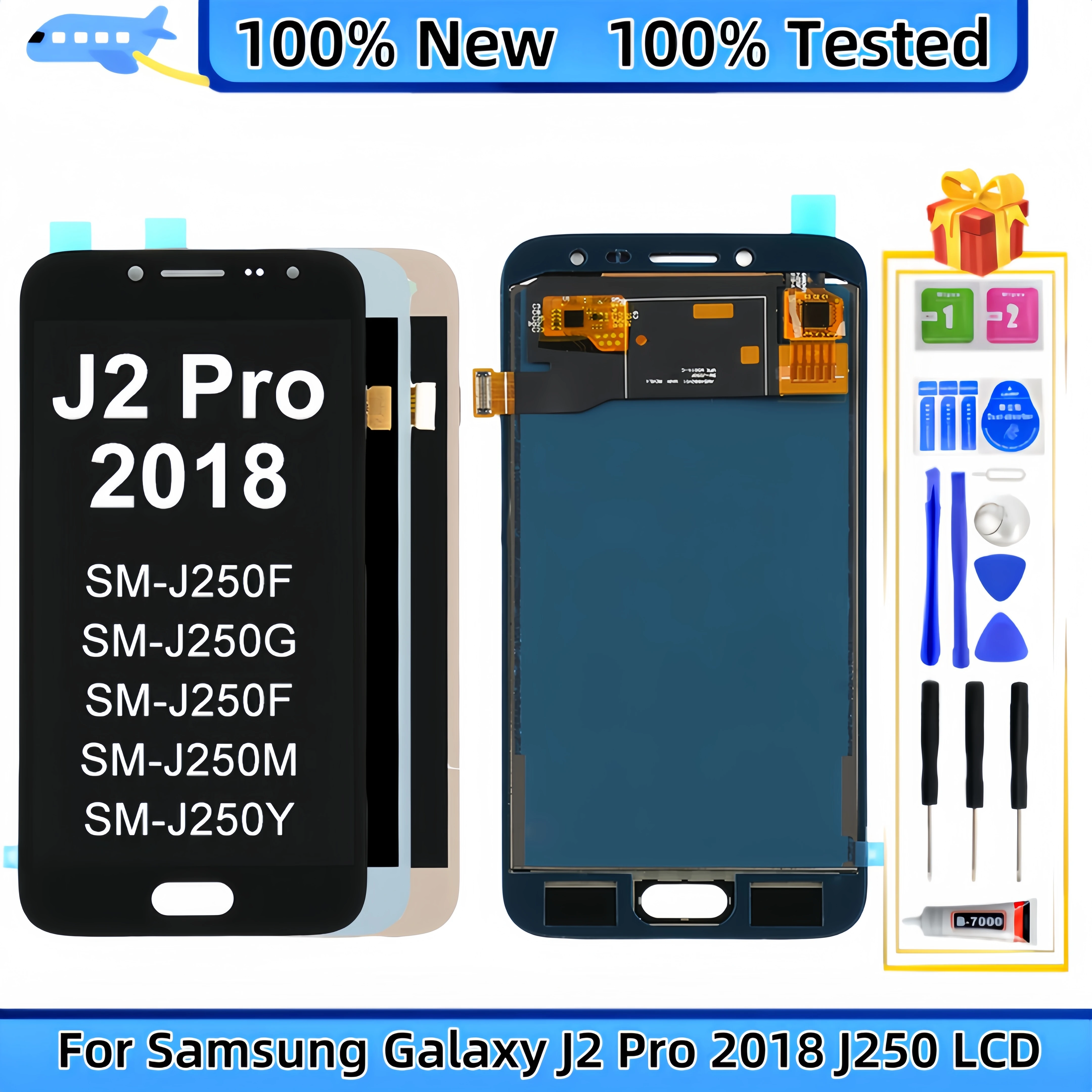 Для Samsung Galaxy J2 Pro 2018 J250 SM-J250F SM-J250H LCD дисплей сенсорный экран дигитайзер в сборе