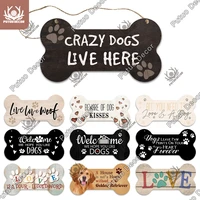 putuo decor dog bone sign wooden hanging plaque wood lovely pendant plates for pet house kennel decoration gift ideas