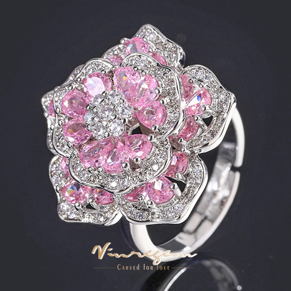 

Женское кольцо с сапфировым камнем Vinregem, регулируемое кольцо из драгоценных камней для свадебной вечеринки, ювелирные изделия для подарка на годовщину, оптовая продажа