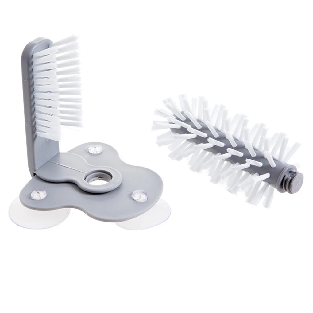 

1pc 2 In1 Glass Washer Double Sided Bristle Brush Cleaner Wall Suction Mounted Cup Washing Cleaning Brush Bar Kitchen Gadgets