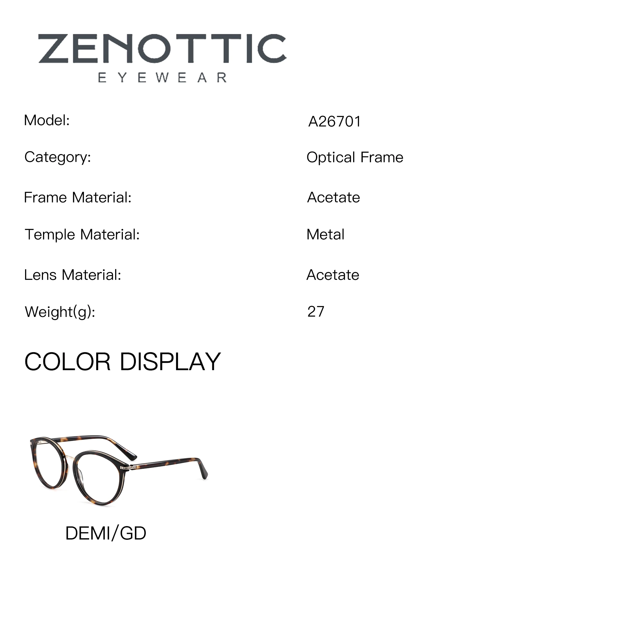 Фото Очки ZENOTTIC M размера, круглые, из ацетата, для женщин, с прогрессивными линзами, с защитой от синего света, для ежедневного использования. №5