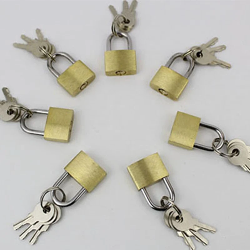 

20MM Small Brass Lock Luggage Padlock Mini Small Lock Safety Metal Lock Padlock Gold And Silver Tone With 3 Keys Padlock NEW