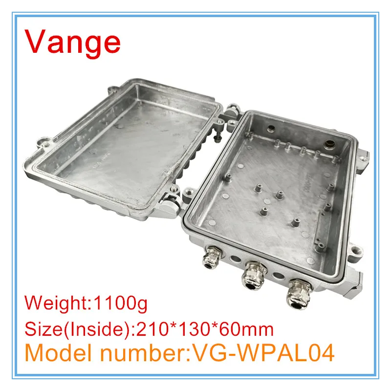 Водонепроницаемая проекционная коробка Vange IP65 210*130*60 мм алюминиевый корпус