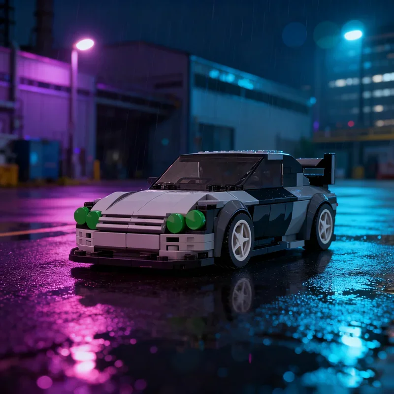 Фото 317 деталей MOC Forded Falcon AU Supercar, зеленая модель, строительные блоки, архитектурный конструктор, подарок на фестиваль, развивающая игрушка, кирпичики, на день рождения №1