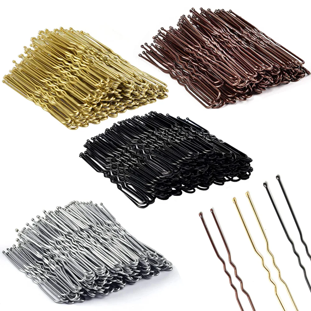 

50 Pcs/Set 5&6cm U-shaped Metal Hairpins Waved Hair Clips For Women Girls Bobby Pins Styling Tools Bridal Hairstyle Barrettes