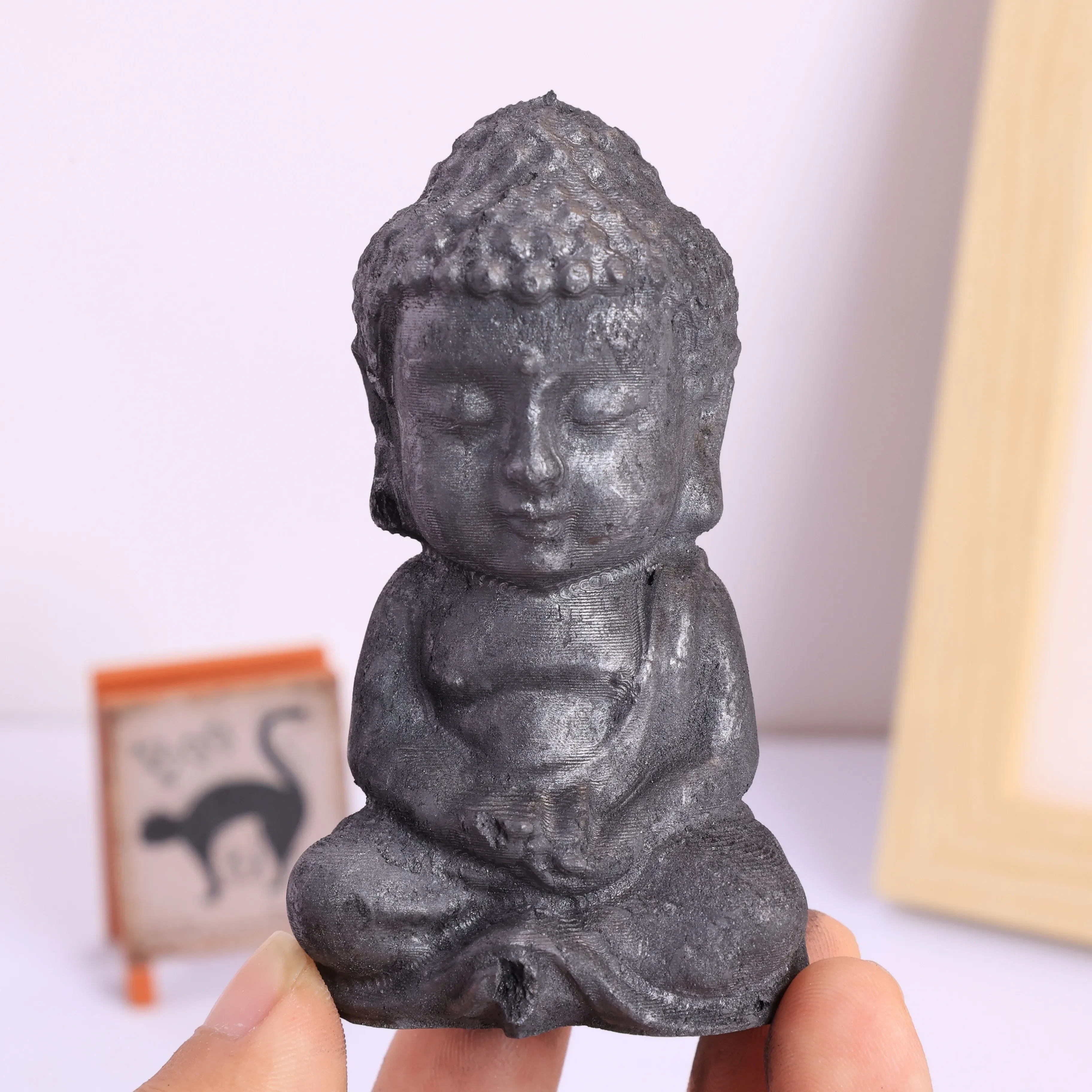 Натуральный шунгит будды религиозный для балансировки дзен декор заботливый
